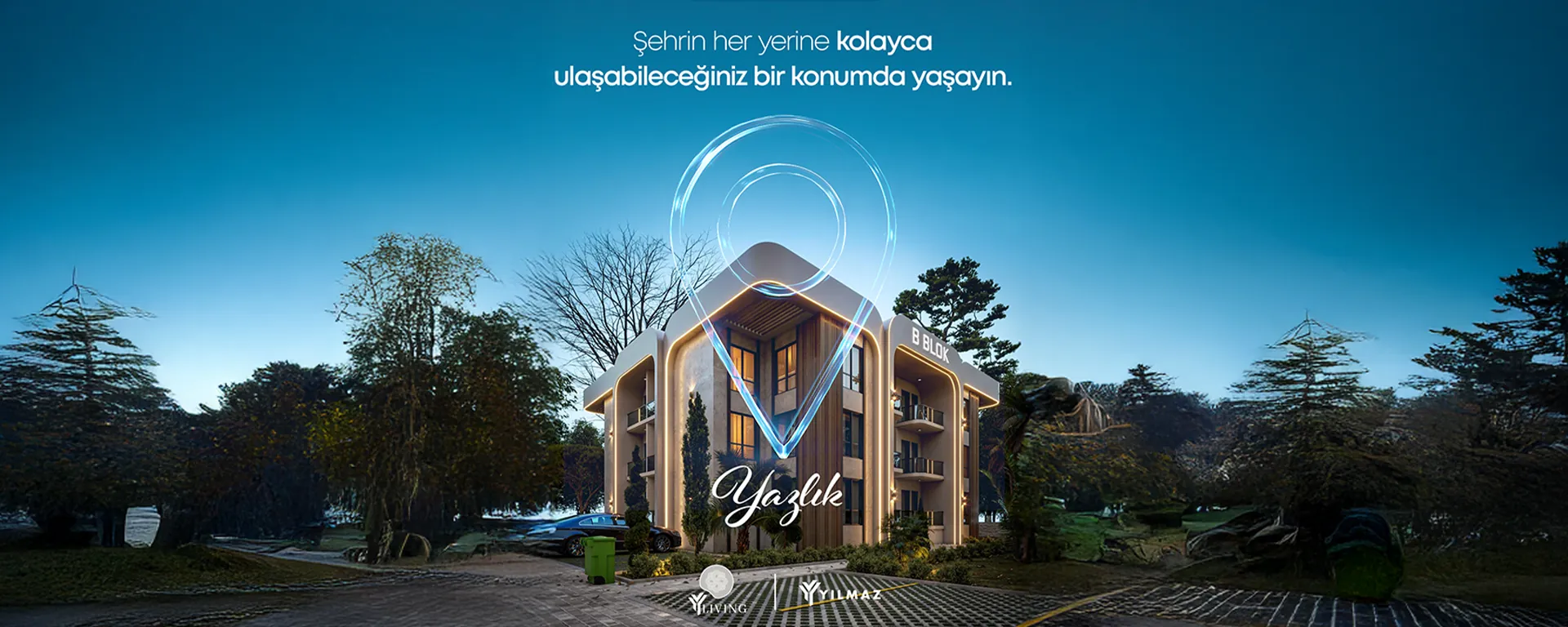 Y Living Yazlık, şehrin her yerine kolayca ulaşabileceğiniz konum